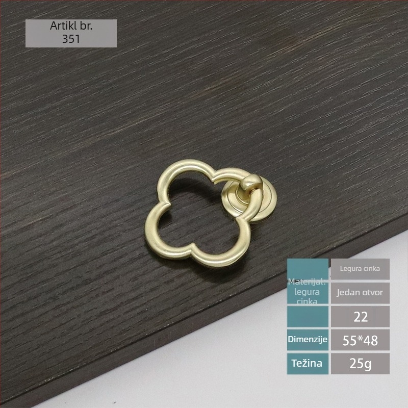 Ručka za vrata ormarića i ladicu, Novi kineski stil, cinkova legura, elektropalirani završetak, model Novi kineski stil 5, za ladice i ormariće