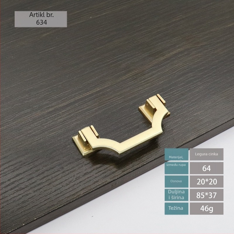 Ručka za vrata ormarića i ladicu, Novi kineski stil, cinkova legura, elektropalirani završetak, model Novi kineski stil 5, za ladice i ormariće