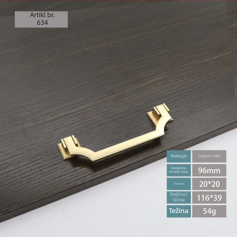 Ručka za vrata ormarića i ladicu, Novi kineski stil, cinkova legura, elektropalirani završetak, model Novi kineski stil 5, za ladice i ormariće