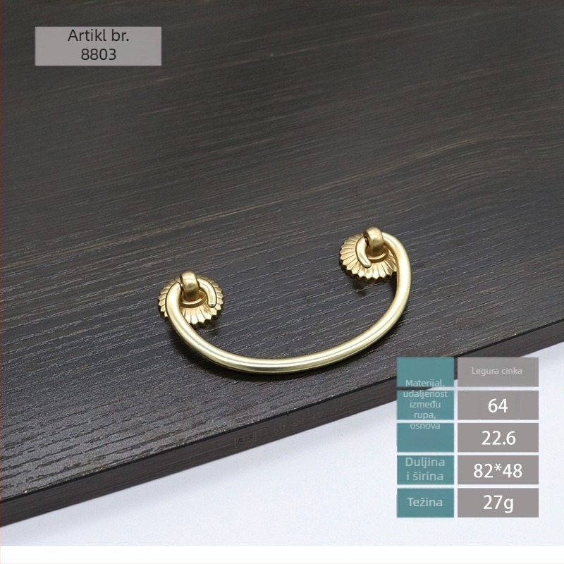 Ručka za vrata ormarića i ladicu, Novi kineski stil, cinkova legura, elektropalirani završetak, model Novi kineski stil 5, za ladice i ormariće