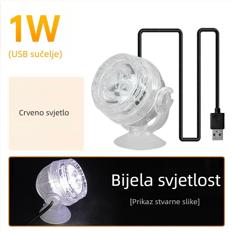 LED reflektor za akvarij 1W s daljinskim upravljanjem za promjenu boje, vodootporno noćno svjetlo
