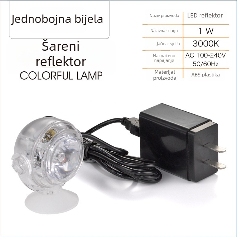 LED reflektor za akvarij, PE materijal, vodootporan, 1W