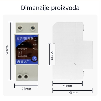IoT digitalni prekidač s tajmerom i osiguračem – daljinsko upravljanje putem mobitela ili računala, AC 48–260V, PC panel otporan na plamen, marka Hperfor