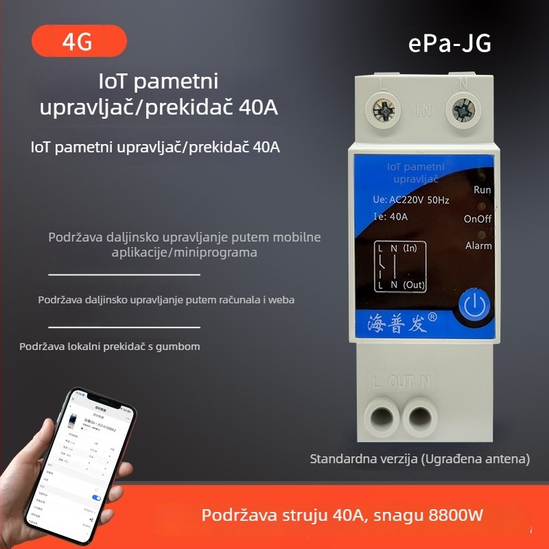 IoT digitalni prekidač s tajmerom i osiguračem – daljinsko upravljanje putem mobitela ili računala, AC 48–260V, PC panel otporan na plamen, marka Hperfor