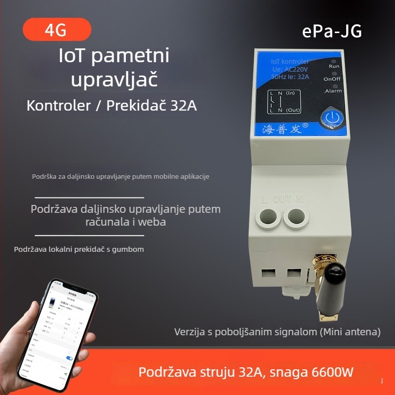 IoT digitalni prekidač s tajmerom i osiguračem – daljinsko upravljanje putem mobitela ili računala, AC 48–260V, PC panel otporan na plamen, marka Hperfor