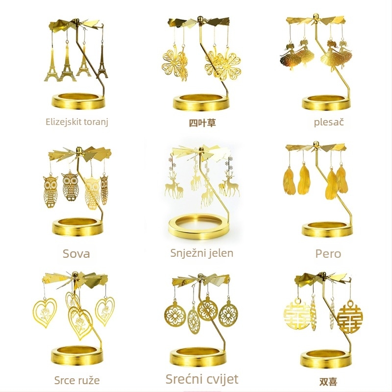 Okretni lanterna držač svijeća, cilindričnog oblika, mirisna svijeća od sojinog voska, ručna izrada