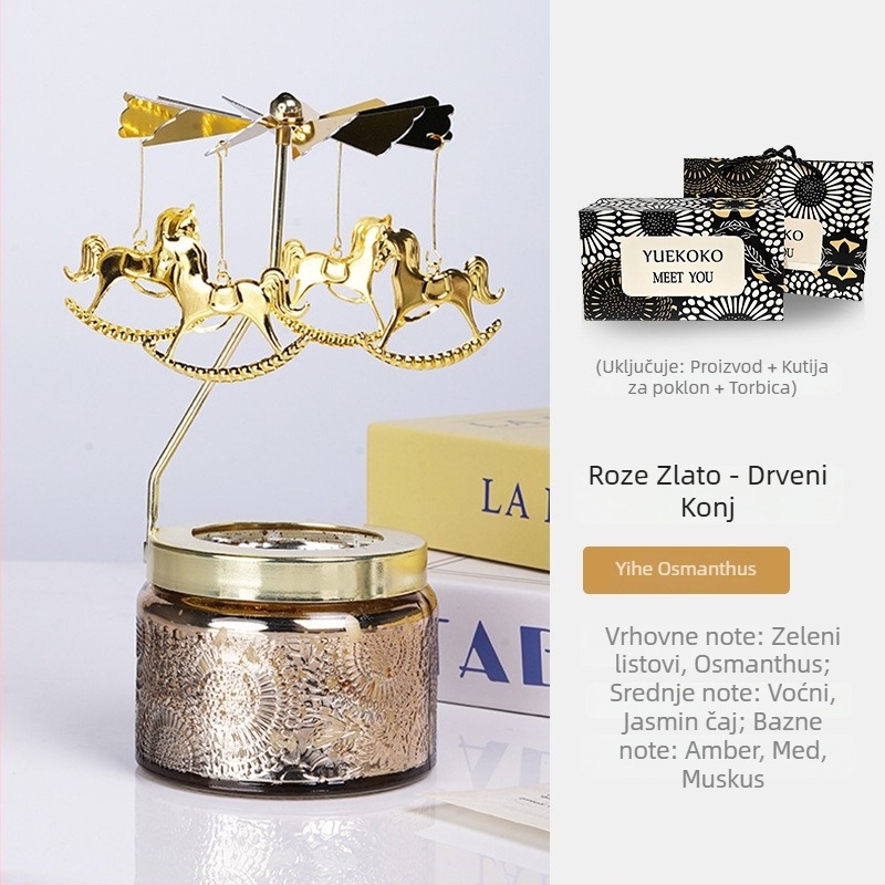 Okretni lanterna držač svijeća, cilindričnog oblika, mirisna svijeća od sojinog voska, ručna izrada