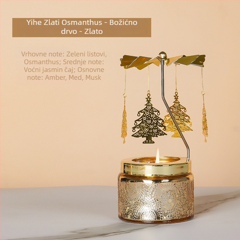 Okretni lanterna držač svijeća, cilindričnog oblika, mirisna svijeća od sojinog voska, ručna izrada