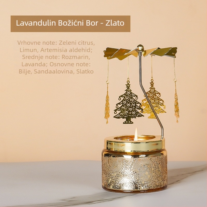 Okretni lanterna držač svijeća, cilindričnog oblika, mirisna svijeća od sojinog voska, ručna izrada