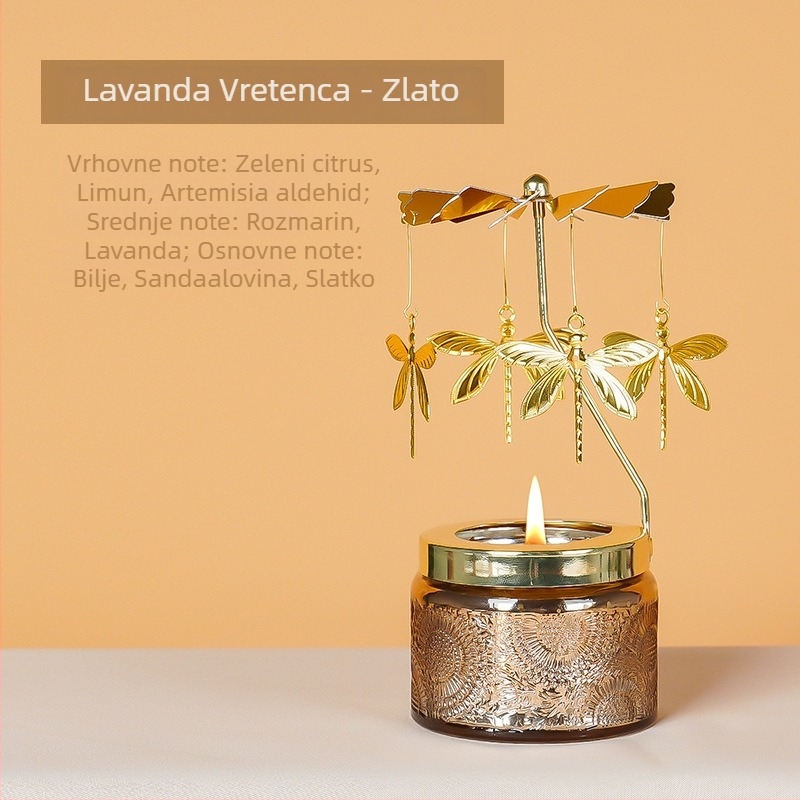 Okretni lanterna držač svijeća, cilindričnog oblika, mirisna svijeća od sojinog voska, ručna izrada