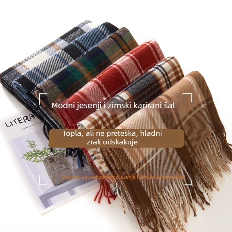 Šal od imitacijskog kašmira, warp knitting tehnika, održava toplinu, jesen