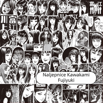 Set naljepnica za dnevnik s temom horor manga; ljepljive; japanski stil; tisak