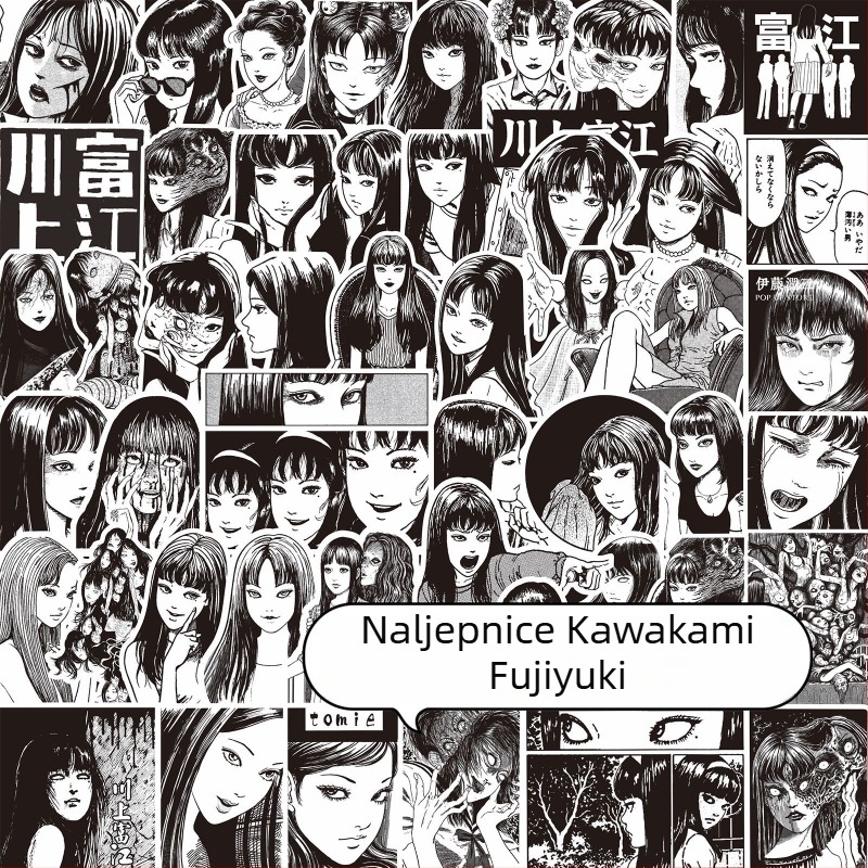 Set naljepnica za dnevnik s temom horor manga; ljepljive; japanski stil; tisak