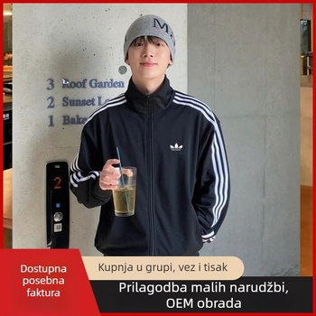 Jakna Clover s izvezenim motivom, unisex, stojeći ovratnik, dugi rukav, poliester 91–95%