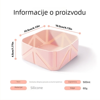 Skupiva silikonska posuda za kućne ljubimce, za mačke i pse – prijenosna vanjska zdjela za vodu i hranu