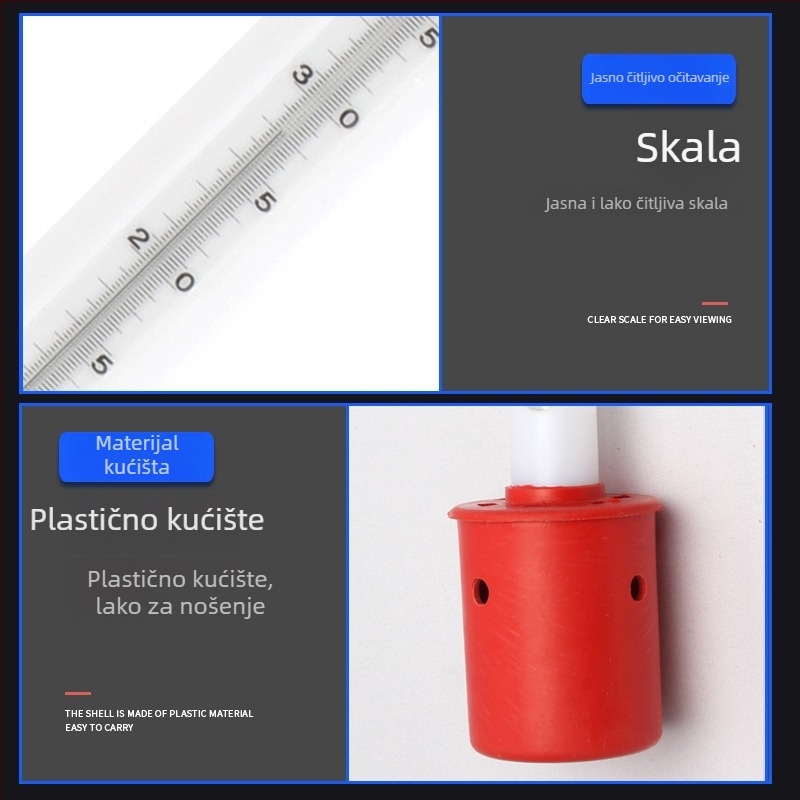 Termometar za morsku vodu s plastičnim/nehrđajućim čeličnim tijelom i zaštitnim kućištem – plutajući termometar za akvakulturu, šifra proizvoda 150, vrhunska kvaliteta