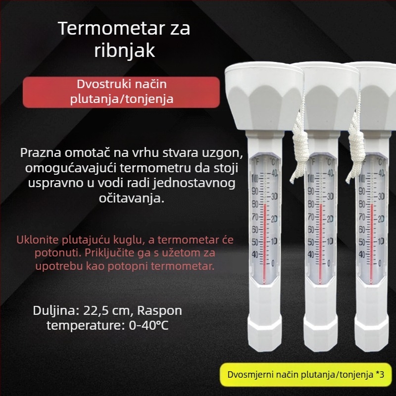 Koi jezero termometar – vanjski plutaći termometar za jezero, bazen i vrt