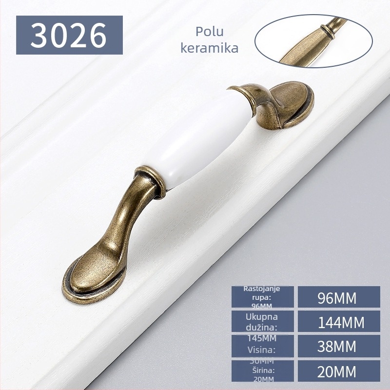 Yi Jia Ručka za vrata ormara, europskog stila, cinkovog legura, kovano, model: 3027/3002/3030/3002/3017/3026/3033/3029