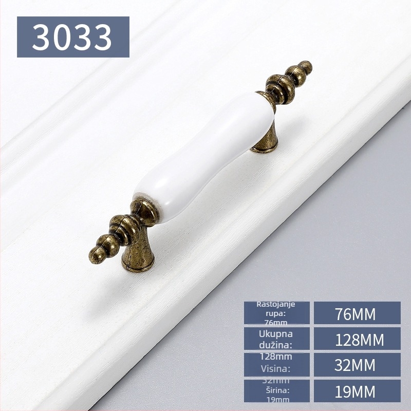 Yi Jia Ručka za vrata ormara, europskog stila, cinkovog legura, kovano, model: 3027/3002/3030/3002/3017/3026/3033/3029