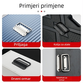 Drška za kutiju alata, lukasti oblik, nehrđajući čelik, lijevano pod tlakom, površinska montaža, moderni minimalistički stil