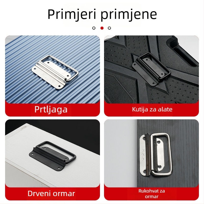Drška za kutiju alata, lukasti oblik, nehrđajući čelik, lijevano pod tlakom, površinska montaža, moderni minimalistički stil