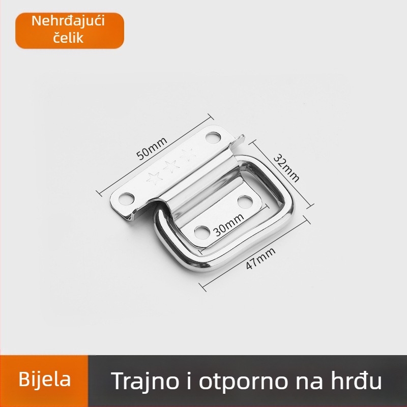Drška za kutiju alata, lukasti oblik, nehrđajući čelik, lijevano pod tlakom, površinska montaža, moderni minimalistički stil
