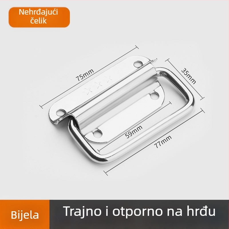 Drška za kutiju alata, lukasti oblik, nehrđajući čelik, lijevano pod tlakom, površinska montaža, moderni minimalistički stil