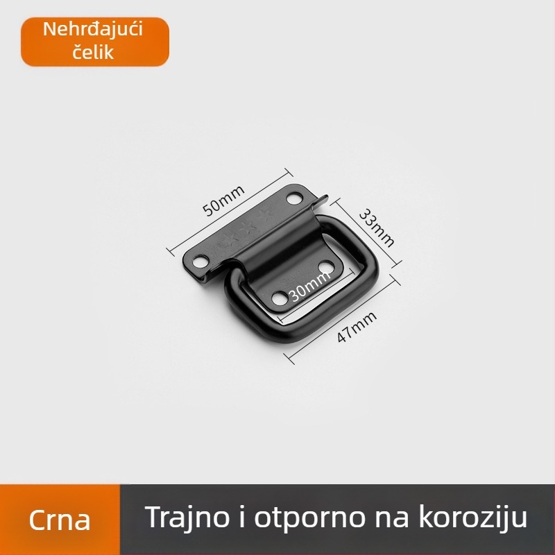 Drška za kutiju alata, lukasti oblik, nehrđajući čelik, lijevano pod tlakom, površinska montaža, moderni minimalistički stil