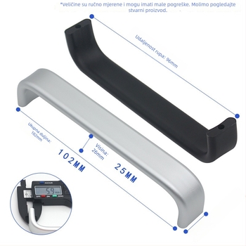 Ručka za namještaj od aluminijske legure, dizajn u obliku šipke, anodizirani premaz, model 316, moderan minimalistički stil, plošna montaža