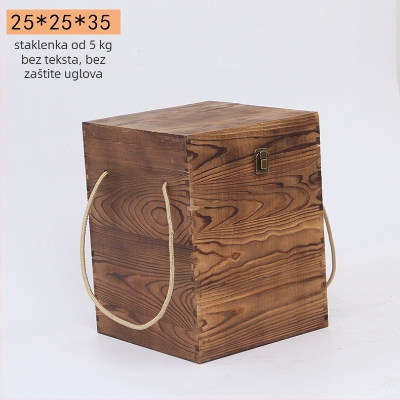 Drvena kutija za vino za dvije boce, gravirana, prirodno drvo, prilagodljiva unutrašnjost, model JXQ509