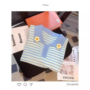 Polo majica za djevojčice od pletene tkanine, ljeto 2024, za uzrast 8+ godina