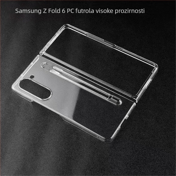 Flip maska za Samsung Galaxy Z Fold7, prozirna sjajna PC zaštita s pretincem za olovku, otporna na padove i otiske prstiju