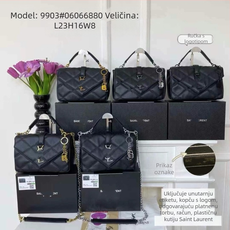 PU crossbody torba s dijamantnim šavom, horizontalni kvadratni oblik, magnetska kopča, unutarnje džepove: zip džep, džep za telefon i laminirani džep, dvostruki remen, ljeto 2025 izdanje