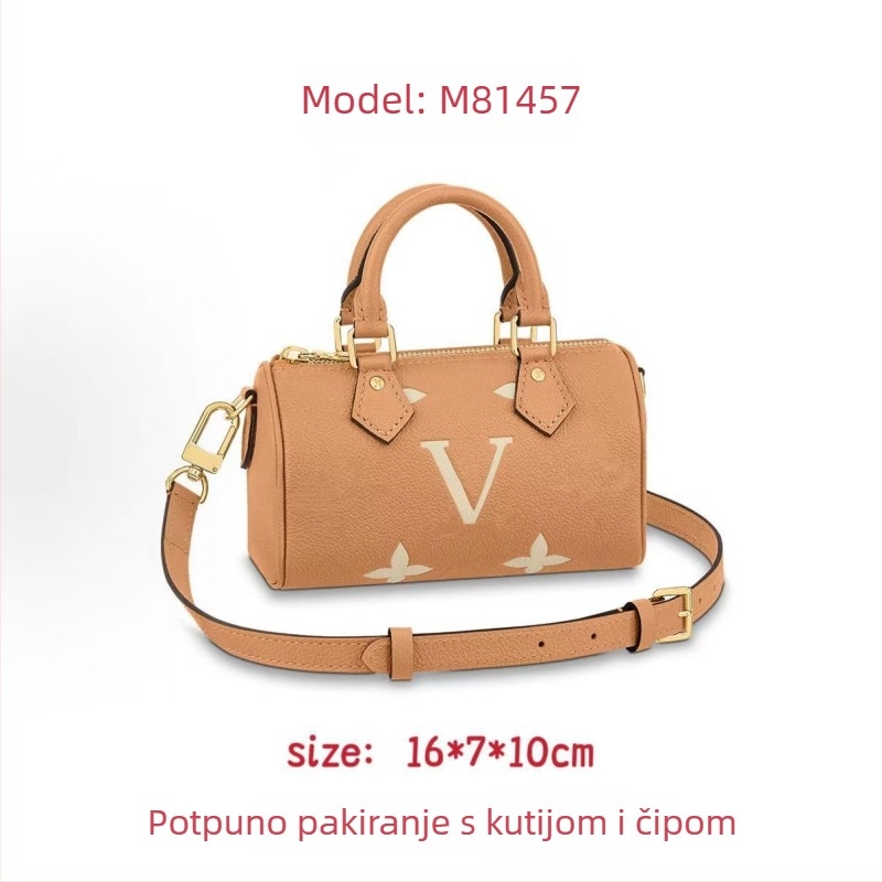 Torba preko ramena od prave kože s reljefnim uzorkom, Boston stil, oblik jastuka, zatvaranje na zip, podstava od platna