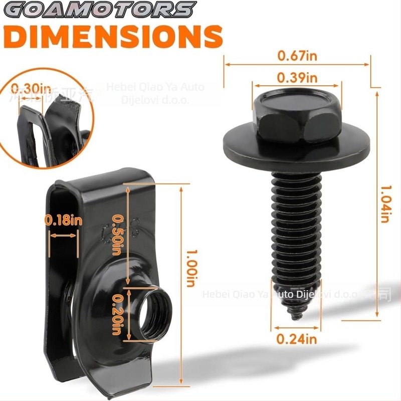 Auto klips sa M6 vijkom i M6U maticom - model M6 - univerzalna kompatibilnost - Overseas branda - obrada i prilagodbe dostupne