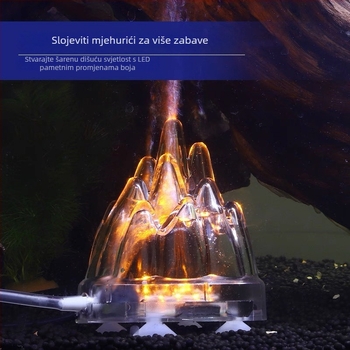 Akvarijska lampica za mjehuriće s vulkanskim krajolikom, pumpa za kisik, pagodna lampa, vodootporna