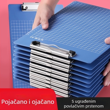 Debela A4 klipsa za dokumente – stolni blok za pisanje i glazbene notacije (model C1085, PP materijal, pogodna kao poslovni dar)