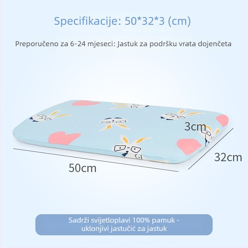 Dječji jastuk od prirodnog lateksa — navlaka od 100% pamuka, oblik izvanzemaljca, sadržaj lateksa 90%+