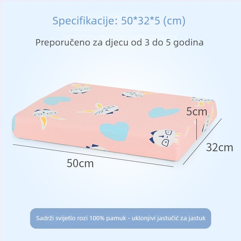 Dječji jastuk od prirodnog lateksa — navlaka od 100% pamuka, oblik izvanzemaljca, sadržaj lateksa 90%+