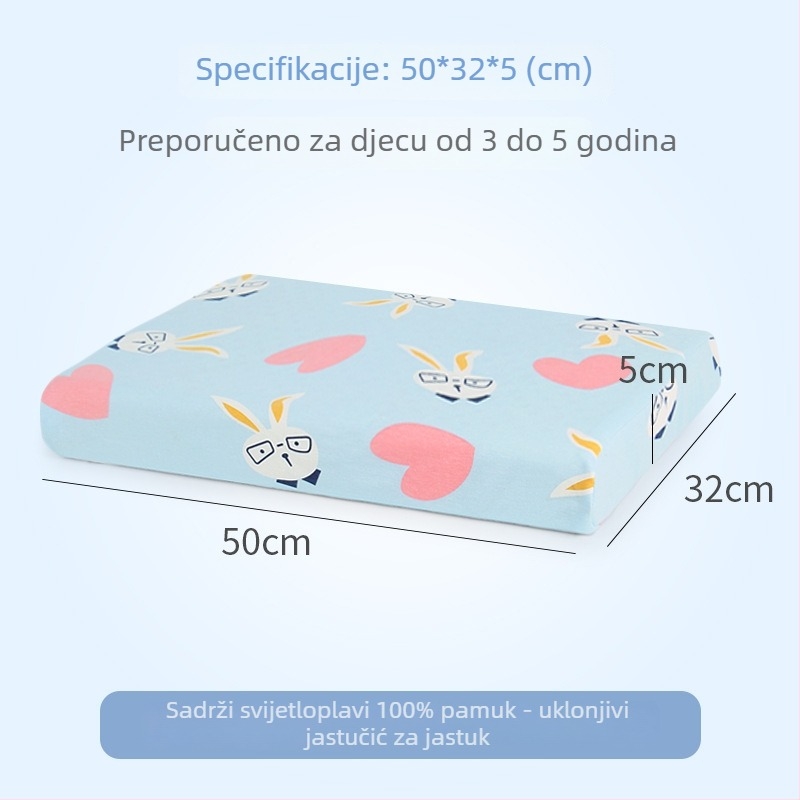 Dječji jastuk od prirodnog lateksa — navlaka od 100% pamuka, oblik izvanzemaljca, sadržaj lateksa 90%+