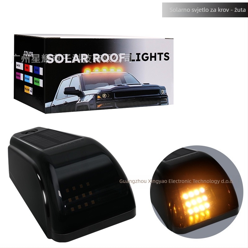 Solarna svjetiljka za kabinsku oznaku na krovu – 12 LED, 5W, 12V, 500 lm, ABS