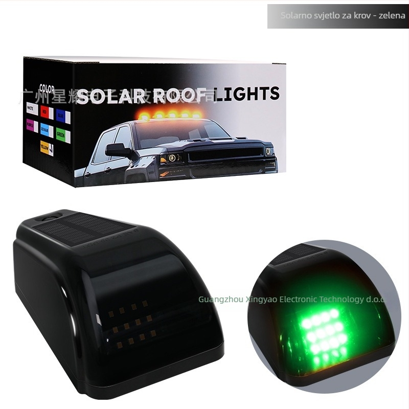 Solarna svjetiljka za kabinsku oznaku na krovu – 12 LED, 5W, 12V, 500 lm, ABS