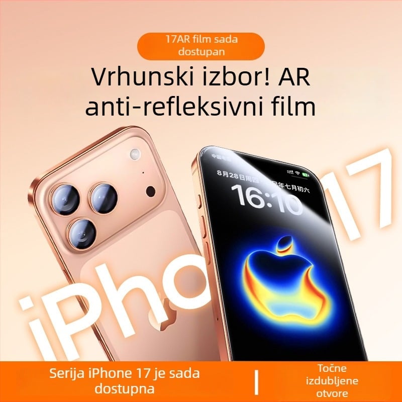 Prednji zaštitni film za iPhone 17 seriju — HD anti-refleksija s AR premazom, prednja membrana, Yicheng