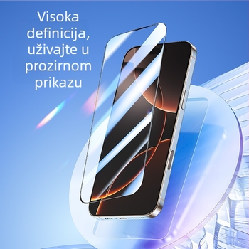 Staklena zaštita zaslona za iPhone 16, HD prozirna prednja zaštita, otporna na prašinu, otiske prstiju, otpornost na padove