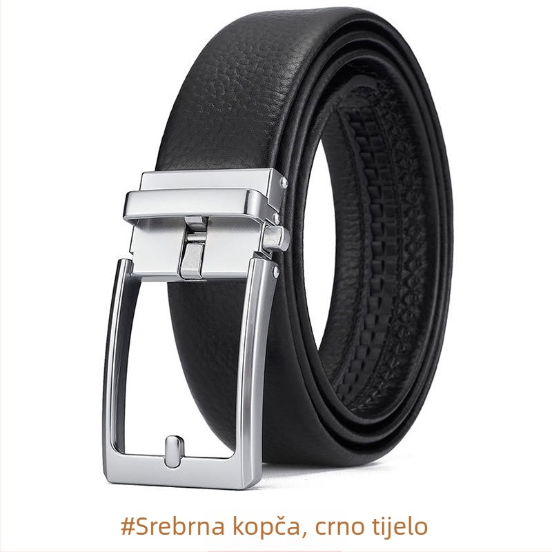 Muški kaiš od PU kože s automatskom kopčom, kopča od legure, širina 2–4 cm, minimalistički poslovno-opušten stil
