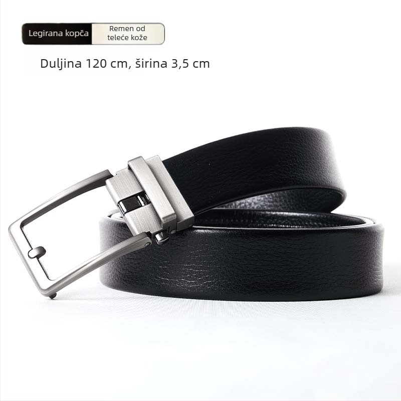 Muški kaiš od PU kože s automatskom kopčom, kopča od legure, širina 2–4 cm, minimalistički poslovno-opušten stil