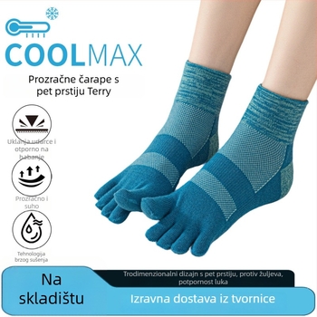 CoolMax čarape s pet prstiju za muškarce – kratke potkoljenice, brzo se suše, bezšivne prstiju, pletene jednim iglom