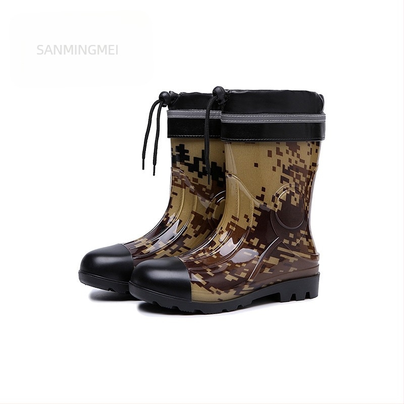 Muške kišne čizme do sredine potkoljenice, vodootporne, protuklizne, otporne na habanje, kamuflažni uzorak