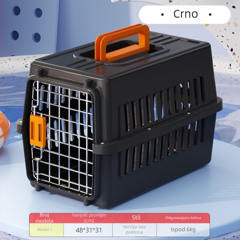 Plastični nosač za kućne ljubimce, 48L, karikatura uzorak, transport za mačke i pse