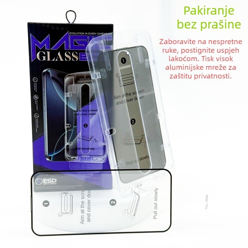 Kaljeno staklo zaštitni film za prednji zaslon iPhone 17/16 – HD jasnoća, otporna na ogrebotine, prašinu, padove, potpuno pokrivanje zaslona